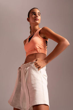 Спортивный бюстгальтер из плотной ткани DeFactoFit с круглым вырезом  фото 3