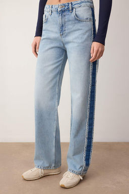 Mavi Dikis Detayl? Yuksek Bel Wide Leg Jeans TWOAW26JE00233 - Trendyolmilla фото 3