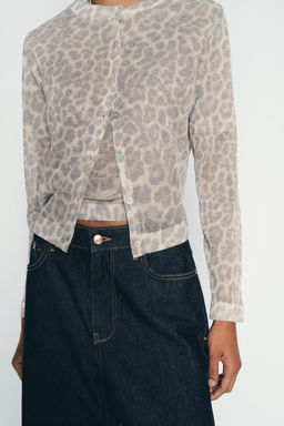 KNIT CARDIGAN WITH ANIMAL PRINT - Zara фото 2
