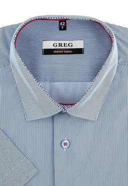 Сорочка мужская короткий рукав GREG 221/207/10130/ZS/1p STRETCH