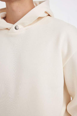 Толстовка свободного покроя с капюшоном и принтом на спине - Defacto фото 8