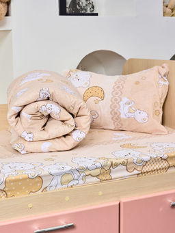 Постельное белье детское поплин с простыней на резинке - Медвежата Детский