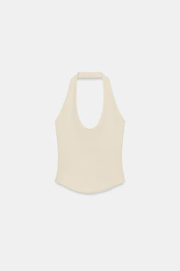 TOP HALTER BAJO REDONDEADO / Amarillo