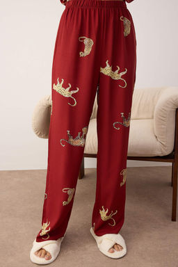 Trendyolmilla Lacivert Kaplan Desenli Viskon Dokuma Pijama Tak?m? THMAW25PT00036  фото 3