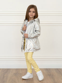 Ветровка для девочки серебро