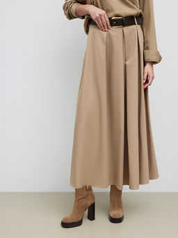 Beli Kemerli Pileli Etek