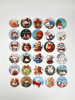 Цена за 2 шт. Набор мини-открыток новогодних «С Новым годом!», 30 штук, 7 x 7 см