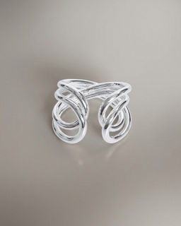 Кольцо с белым серебрением