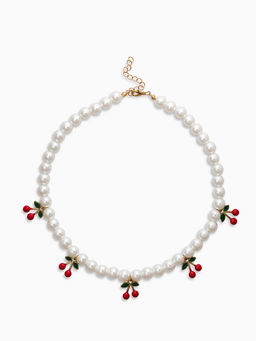 Бусы жемчужные "Вишня", цветные в золоте