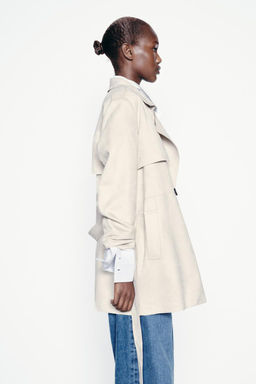 FAUX SUEDE TRENCH COAT - Zara фото 3