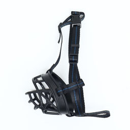 Намордник для собак №1 с трехсторонним ремешком, каучук, ДН 6 см, ОМ 22 см, чёрный - Пижон фото 2