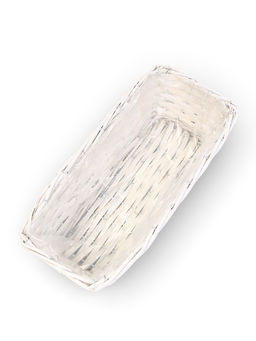 Корзина плетёная для хранения, 37×15×10 см, лоза, белая