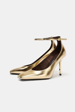 METALLIC EFFECT HIGH-HEEL SHOES - Zara фото 2