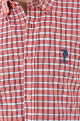 Рубашка мужская U.S. Polo Assn с длинным рукавом красная хлопок фото 14