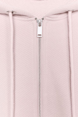 SUDADERA CROPPED CAPUCHA / Rosa palo