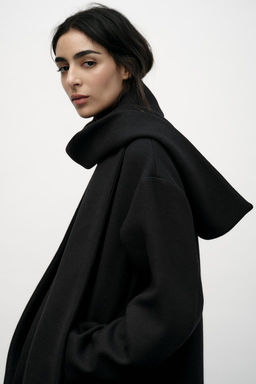 WOOL COAT WITH SCARF - Zara фото 3