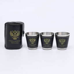 Стопки в чехле Очень важная персона: нержавеющая сталь, набор 3 шт. ? 30 мл