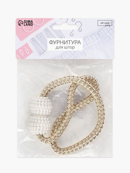Цена за 2 шт. Подхват для штор, на шнуре, d=3×40 см, бежевый