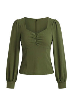 Haki Buzgu Detayl? Dokuma Bluz TWOAW23BZ00633 B