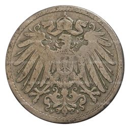 Монета 10 пфеннигов 1890 года F Германия