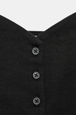 TOP ESCOTE CORAZ?N BOTONES / Negro - Zara фото 9