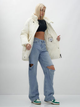 Куртка летучая мышь женская с капюшоном зимняя бежевого цвета 9617B - Mtforce фото 16