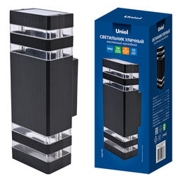 UUL-S18A 2x60W/E27 IP65 BLACK Светильник уличный, под две лампы Е27. Архитектурный накладной. Корпус черный. TM Uniel