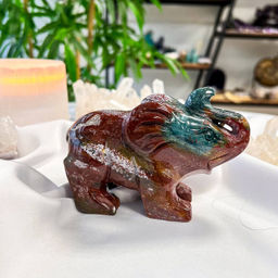 Фигурка резная "Слон" из океанической Яшмы