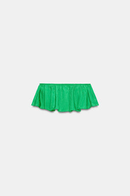 TOP BANDEAU TAFETA VOLANTE / Verde - Zara фото 6