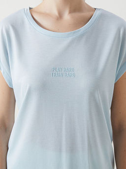 Bisiklet Yaka Bask?l? Kad?n Spor Ti??rt