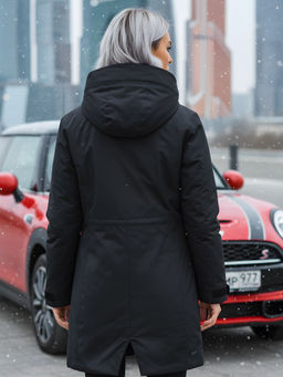 Парка зимняя женская с капюшоном черного цвета 9538-1Ch - Valianly фото 19
