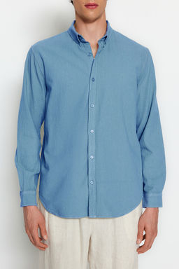 TRENDYOL MAN Haki Unisex Regular Fit %100 Pamuklu Keten Gorunumlu Fit Gomlek TMNSS23GO00099 - Trendyolmilla фото 16