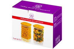 Набор 2 банок д/хранения 1,1 л 10*10*15,5 см Crystal glass+ бамбук.крышк с силикон.проклад, стекло - Elan gallery фото 5