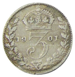 3 пенса 1901 года Великобритания
