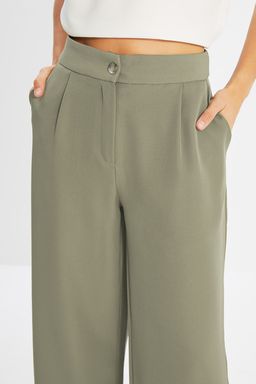 TRENDYOLMILLA Lacivert Wide Leg/Genis Paca Dokuma Kumas Pantolon TWOAW22PL0139 фото 16