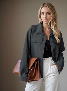 K13011 Джинсовая рубашка OVER SIZE ГРАФИТ