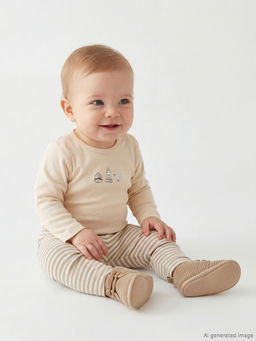 Bask?l? Erkek Bebek ??t??tl? Body ve E?ofman Alt?