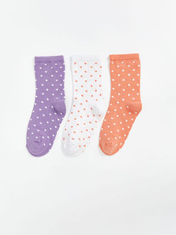 Puantiyeli K?z ?ocuk Soket ?orap 3l?