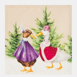 Набор салфеток сервировочных «Этель» Noble Christmas, 4 шт., бежевые, 40×40 см