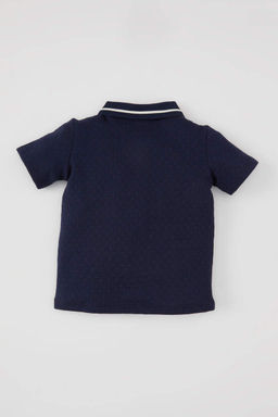 Футболка-поло с короткими рукавами и вышивкой для маленьких мальчиков - Defacto фото 3