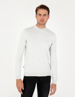 Krem Melanj Slim Fit Yar_m Bal_k__ Yaka Basic Triko Kazak - Pierre cardin фото 3