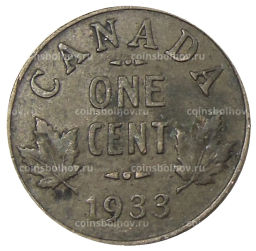 Монета 1 цент 1933 года Канада