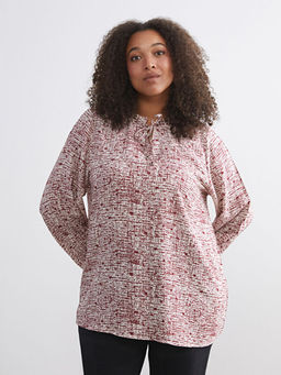 Ba?lamal? Yaka Desenli Bluz