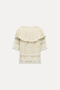 RUFFLED KNIT ROMANTIC TOP - Zara фото 8