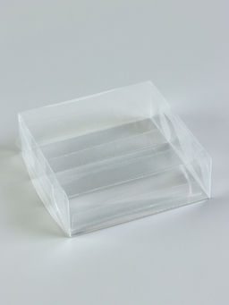 Цена за 5 шт. Коробка под 3 эклера, прозрачная, складная PVC, 15×15×5 см