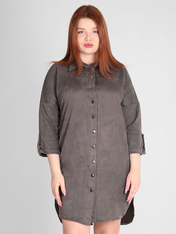 Туника трикотажная на пуговицах с молнией сзади - Almond фото 2