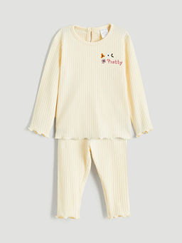 ?i?ek Nak??l? K?z Bebek Bluz ve Tayt