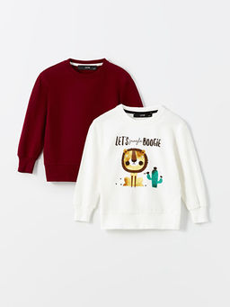 Bisiklet Yaka Erkek Bebek Sweatshirt 2li