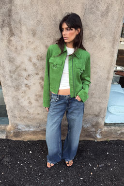 FAUX SUEDE CROP JACKET - Zara фото 12