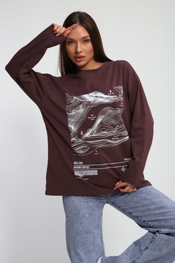 Лонгслив унисекс с принтом Карта ЛГ-01